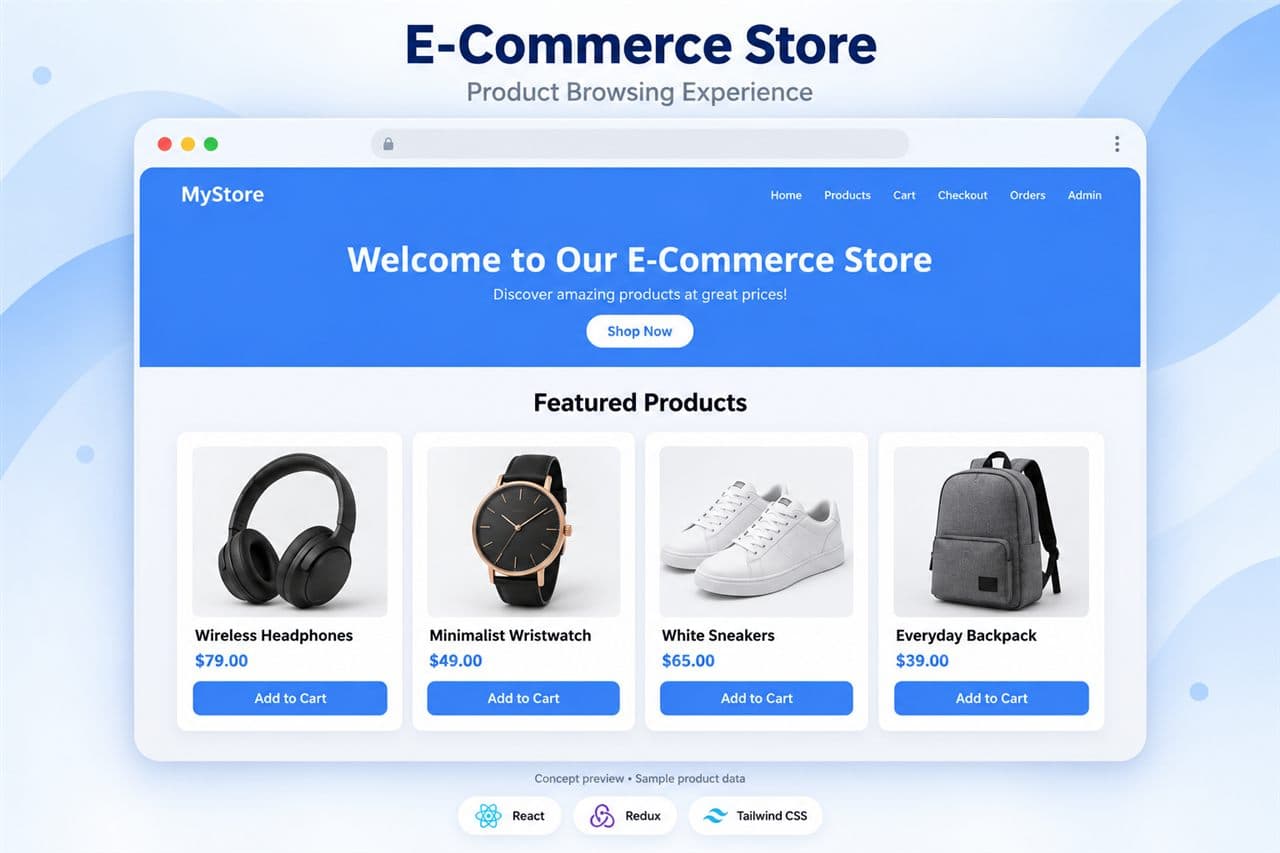 E-Commerce Store project screen 1