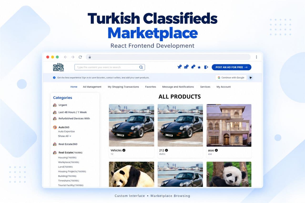 Turkish E-commerce Platform project screen 1